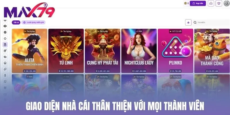 Giao diện nhà cái thân thiện với mọi thành viên