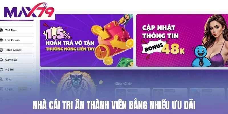 Nhà cái tri ân thành viên bằng nhiều ưu đãi